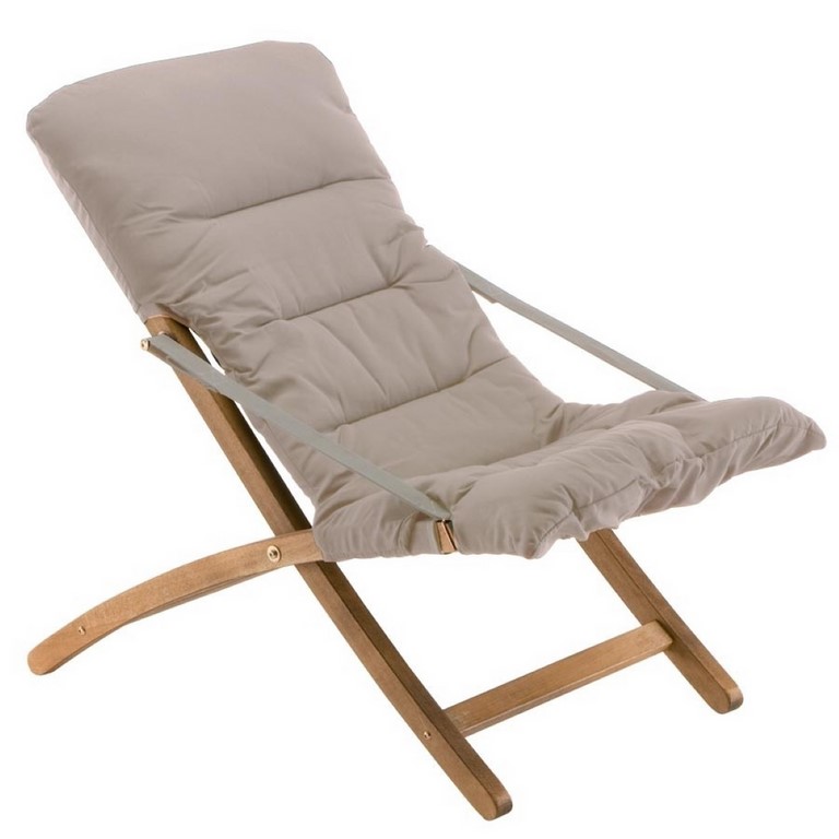 Deck Chair Linda Soft Bibe Fiam Wood Frame