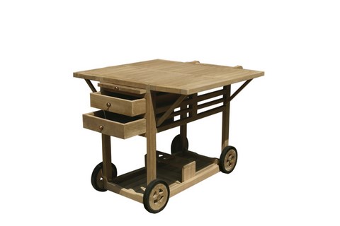 Telemaco Service Cart teak wood