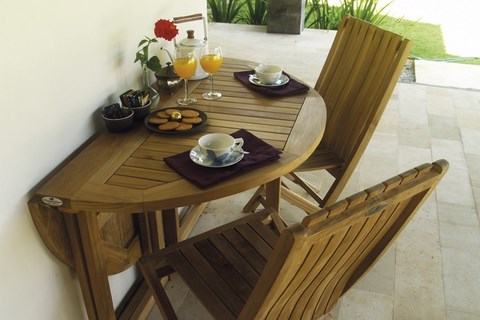 Round Foldable Table  Telemaco Teak Wood Giardino di Legno